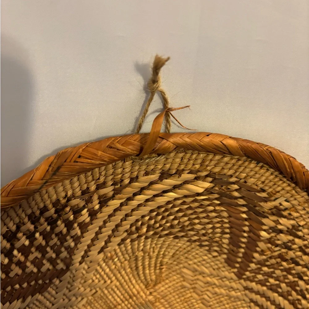 Vintage handwoven Tonga basket. Made with natural materials. Home decor.